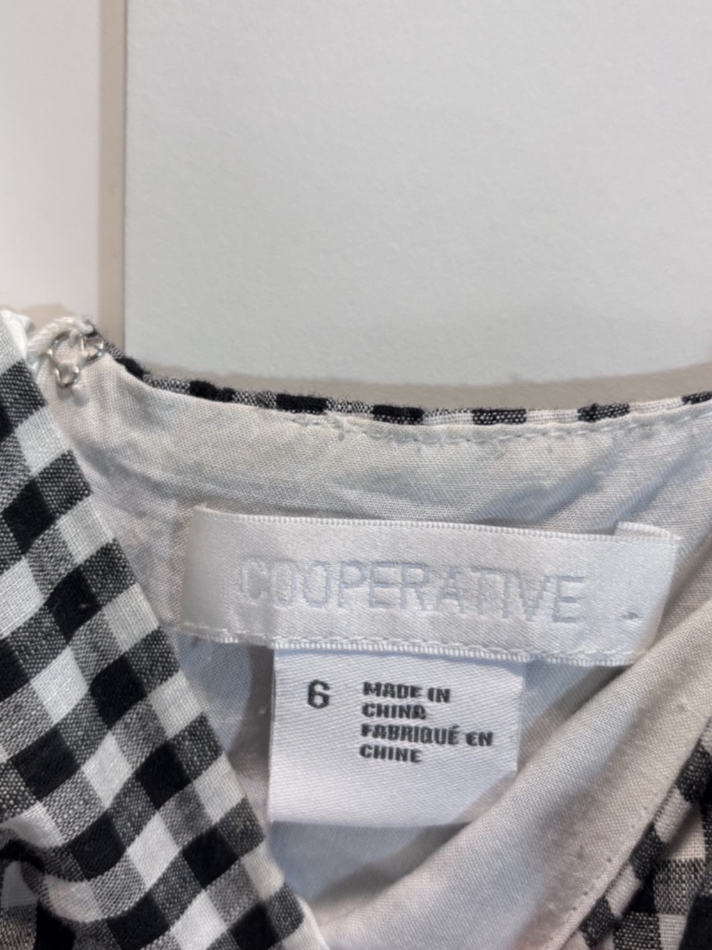 Cooperative 100% Cotton Gingham Mini Dress Urban Outfitters Black White Size 6 - Picture 3 of 6